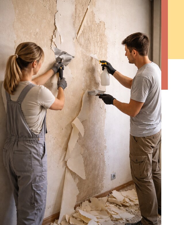 Снятие старых обоев в Нижневартовске от 5439 руб. под ключ недорого | ОТДЕЛОЧНИК-Нжт