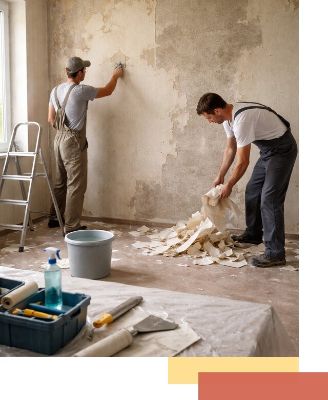 Снятие старых обоев в Нижневартовске быстро и качественно