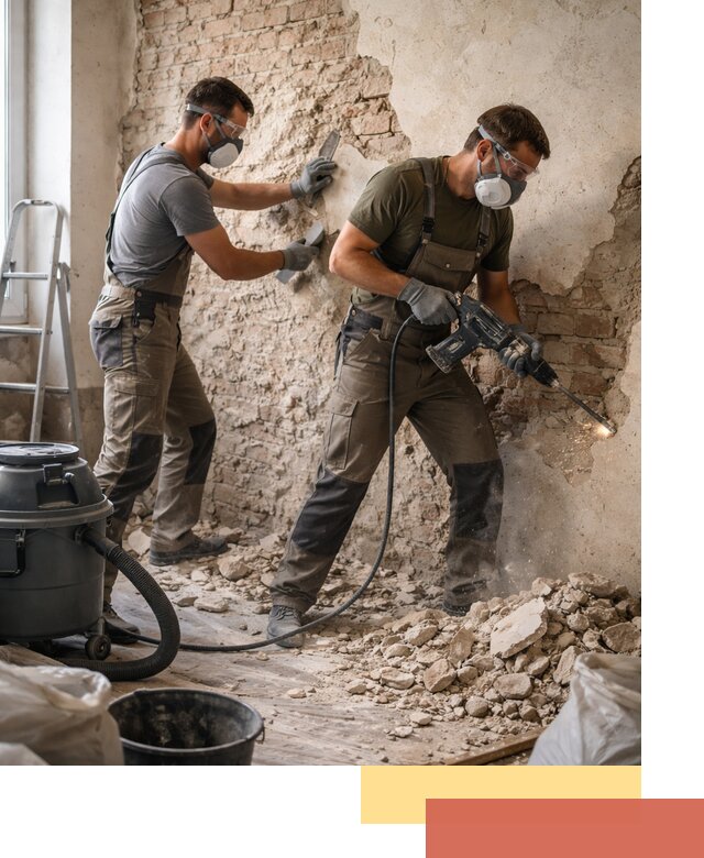 Демонтаж штукатурки со стен в Нижневартовске быстро и аккуратно