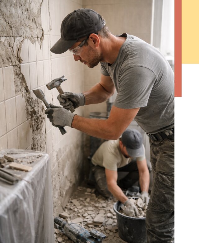 Демонтаж плитки со стен в Нижневартовске от 881 руб. — быстро и недорого | ОТДЕЛОЧНИК-Нжт