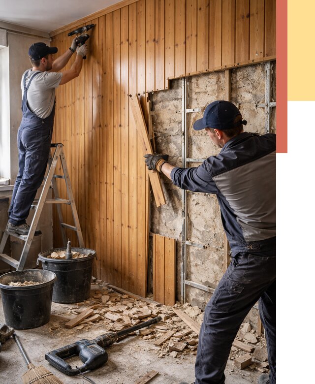 Демонтаж вагонки со стен в Нижневартовске от 1502 руб. — снятие, удаление, срочно | ОТДЕЛОЧНИК-Нжт