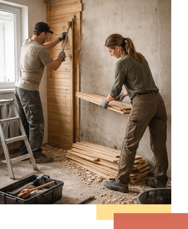 Демонтаж вагонки со стен в Нижневартовске — профессиональный демонтаж