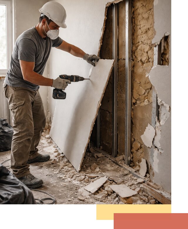 Демонтаж гипсокартона со стен в Нижневартовске качественно и быстро