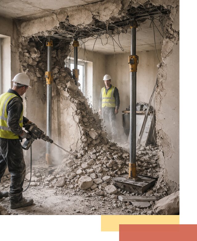 Снос несущих стен в Нижневартовске с гарантией безопасности и качества