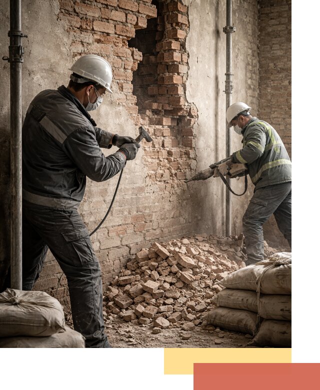 Демонтаж кирпичных стен в Нижневартовске быстро и безопасно