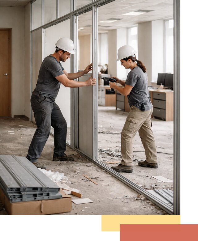 Демонтаж алюминиевых перегородок в Нижневартовске быстро и аккуратно