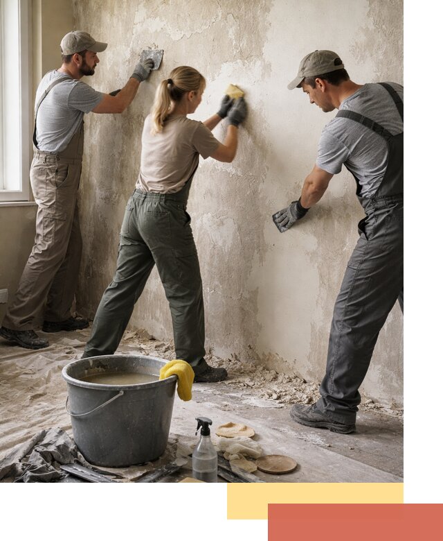 Очистка стен от клея и грунтовки в Нижневартовске качественно и быстро