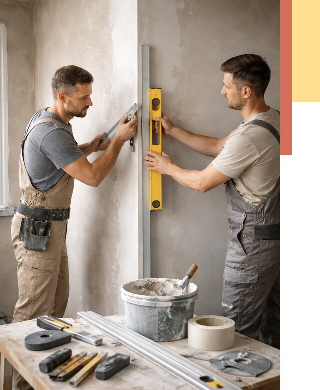 Выведение углов стен в Нижневартовске от 1917 руб. быстро и недорого | ОТДЕЛОЧНИК-Нжт