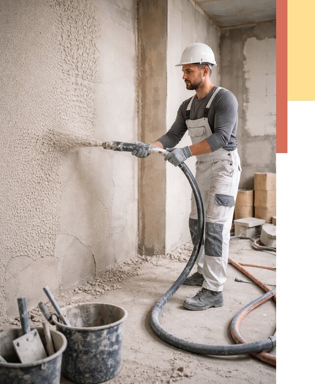 Машинная штукатурка стен в Нижневартовске под ключ от 6734 руб./м2 | ОТДЕЛОЧНИК-Нжт