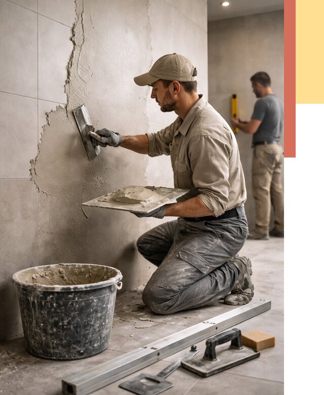 Штукатурка стен в ванной в Нижневартовске от 4662 руб./м² — выравнивание под ключ | ОТДЕЛОЧНИК-Нжт