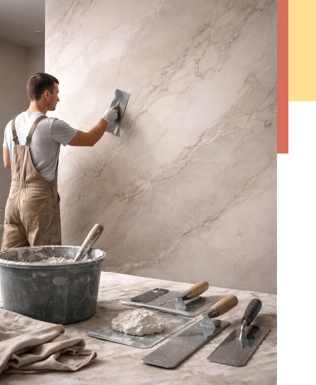 Декоративная штукатурка под мрамор в Нижневартовске от 2901 руб./м² — быстро и недорого | ОТДЕЛОЧНИК-Нжт