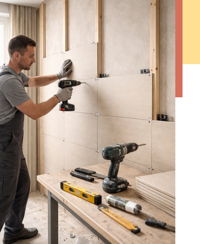 Монтаж МДФ панелей на стены в Нижневартовске от 1295 руб. под ключ | ОТДЕЛОЧНИК-Нжт