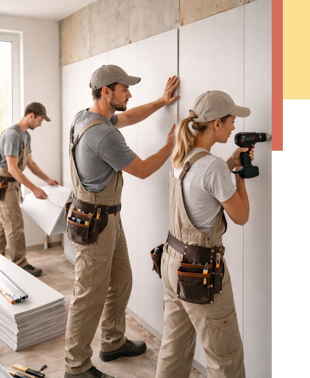 Монтаж ПВХ панелей на стены в Нижневартовске от 466 руб/м2 — быстро и недорого | ОТДЕЛОЧНИК-Нжт