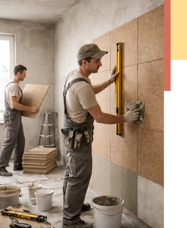 Монтаж пробковых панелей на стены в Нижневартовске от 3626 руб. — ОТДЕЛОЧНИК-Нжт