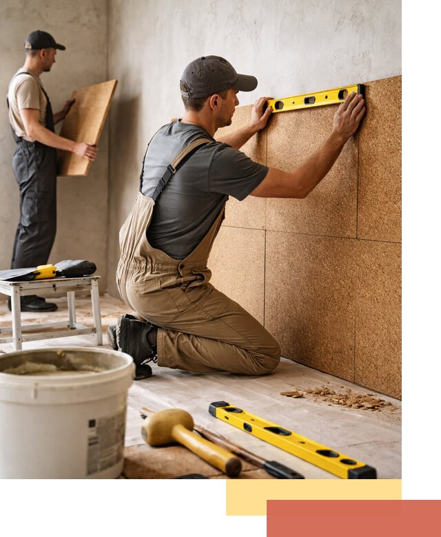 Монтаж пробковых панелей на стены в Нижневартовске быстро и качественно