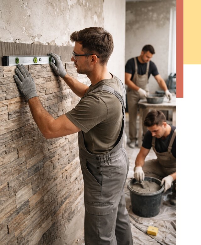 Монтаж искусственного камня в Нижневартовске от 4662 руб. под ключ | ОТДЕЛОЧНИК-Нжт