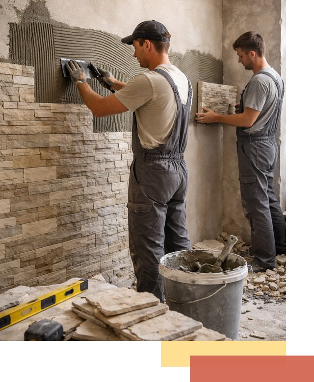 Монтаж искусственного камня в Нижневартовске — облицовка стен и фасадов