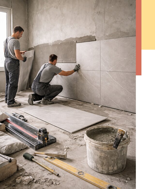 Облицовка стен керамогранитом в Нижневартовске от 4351 руб./м² — услуги под ключ | ОТДЕЛОЧНИК-Нжт