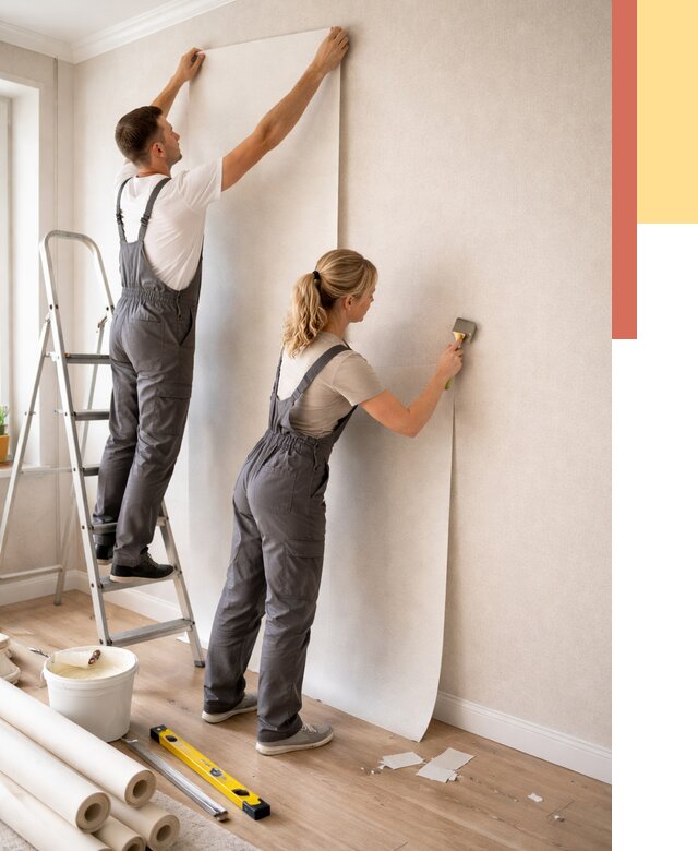 Поклейка флизелиновых обоев в Нижневартовске от 6216 руб. | Быстро и недорого — ОТДЕЛОЧНИК-Нжт