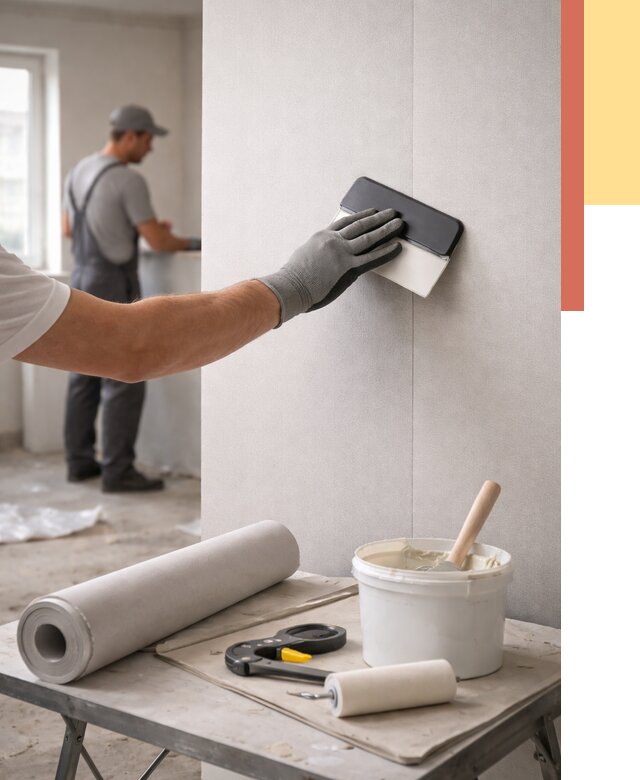 Поклейка обоев под покраску в Нижневартовске от 3626 руб. за м2 | ОТДЕЛОЧНИК-Нжт