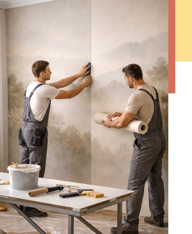 Поклейка фотообоев в Нижневартовске от 8806 руб/м² — быстро и недорого | ОТДЕЛОЧНИК-Нжт