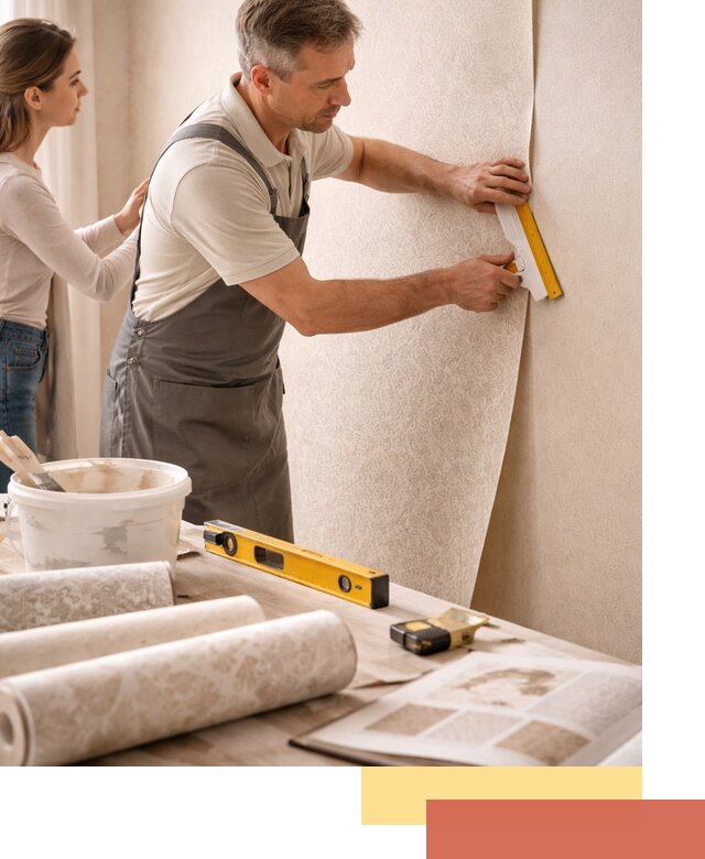 Поклейка обоев с подбором рисунка в Нижневартовске