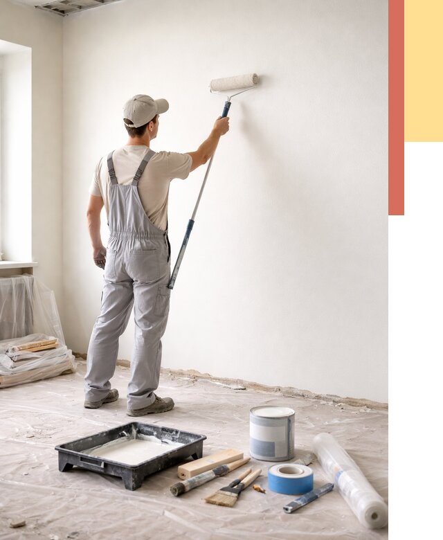 Покраска стен водоэмульсионной краской в Нижневартовске от 466 руб. за м² | ОТДЕЛОЧНИК-Нжт