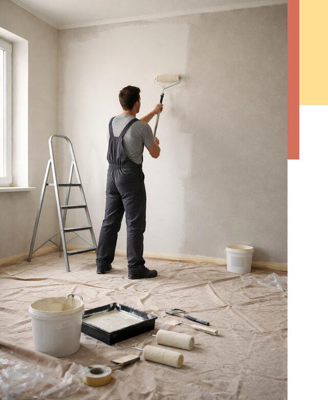 Покраска стен моющейся краской в Нижневартовске от 363 руб./м² — быстро и недорого | ОТДЕЛОЧНИК-Нжт