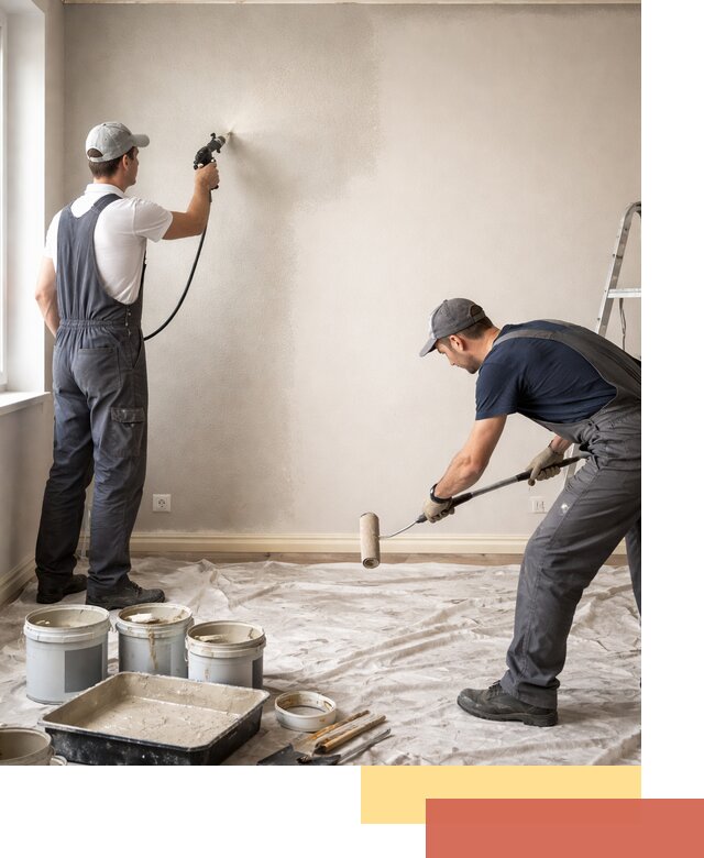 Покраска стен моющейся краской и защита поверхностей в Нижневартовске