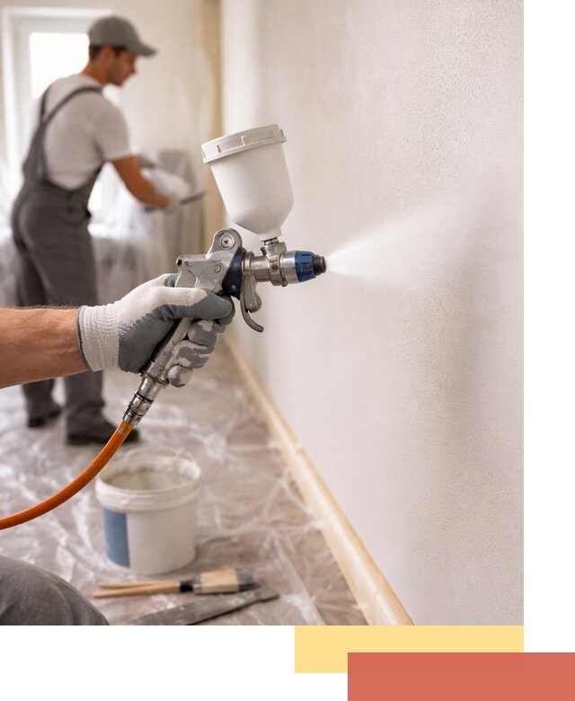 Покраска стен краскопультом в Нижневартовске быстро и качественно