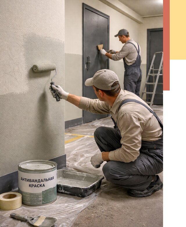 Покраска стен антивандальной краской в Нижневартовске от 4662 руб./м² под ключ | ОТДЕЛОЧНИК-Нжт