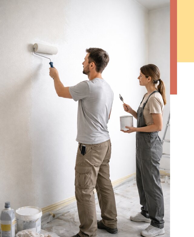 Окраска стен по стеклохолсту в Нижневартовске от 4662 руб/м² под ключ | ОТДЕЛОЧНИК-Нжт