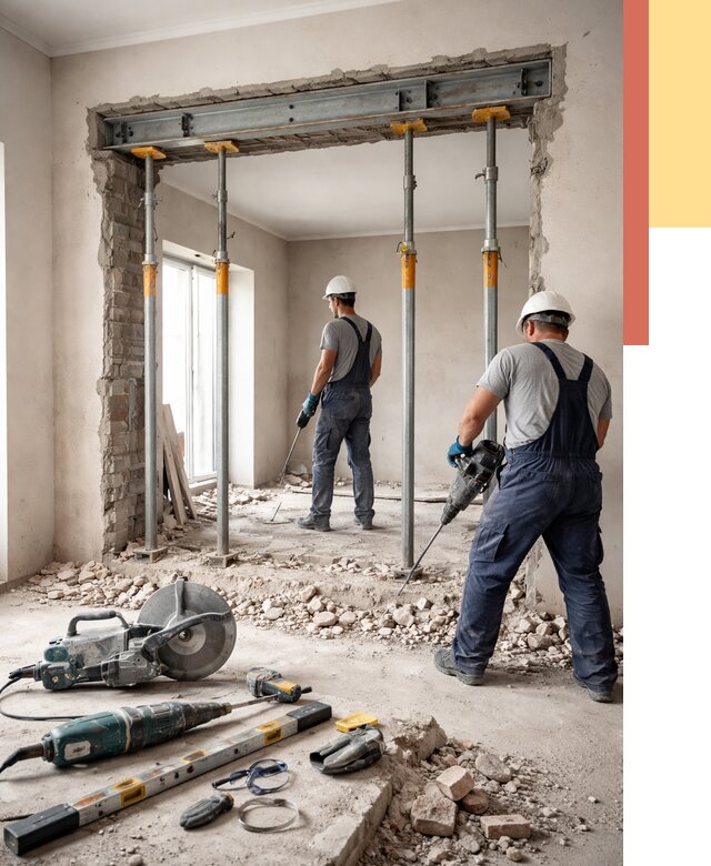 Прорезка проема в стене в Нижневартовске от 4662 руб. — быстро и недорого | ОТДЕЛОЧНИК-Нжт