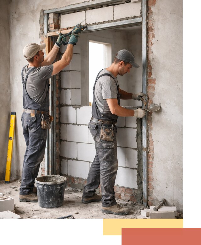 Закладка дверного проема под ключ в Нижневартовске: демонтаж, монтаж, отделка