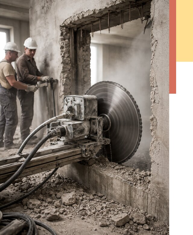 Алмазная резка проемов в Нижневартовске от 4662 руб. быстро и недорого | ОТДЕЛОЧНИК-Нжт