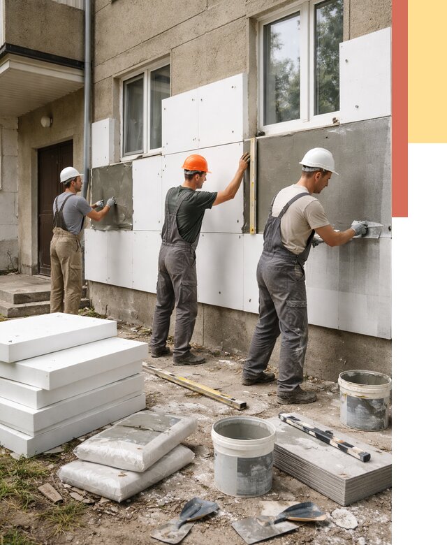 Утепление стен пенопластом в Нижневартовске от 1813 руб. — недорого и под ключ | ОТДЕЛОЧНИК-Нжт