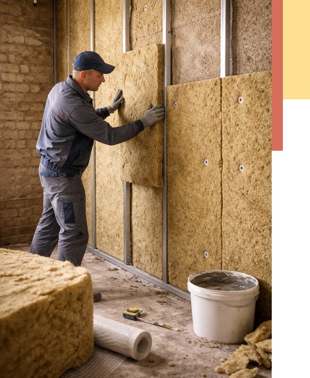 Утепление стен минватой в Нижневартовске от 1399 руб./м2 — недорого и быстро | ОТДЕЛОЧНИК-Нжт