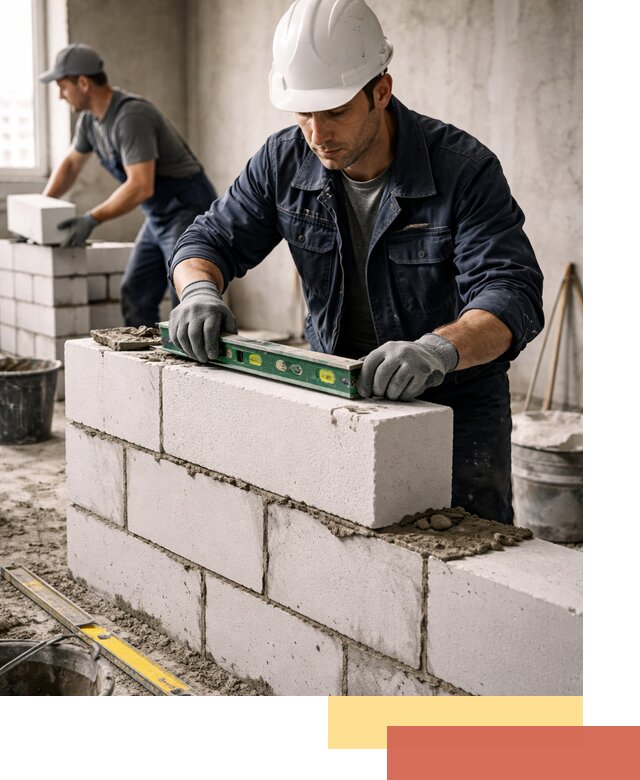 Кладка перегородок из пеноблока под ключ в Нижневартовске