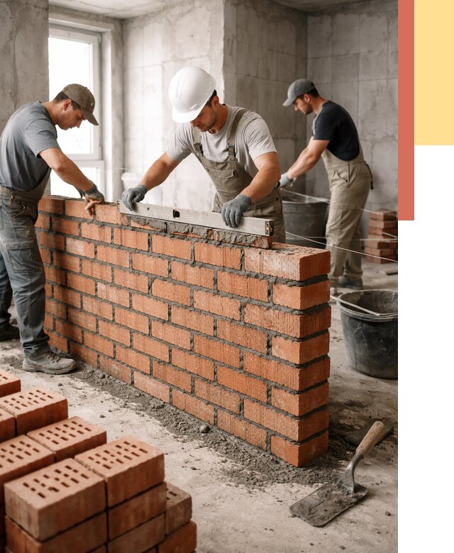 Кладка перегородок из кирпича в Нижневартовске от 3626 руб. за м² | ОТДЕЛОЧНИК-Нжт