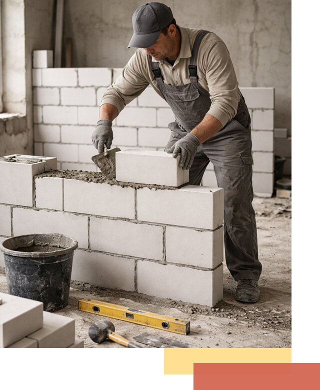 Кладка перегородок из силикатного блока в Нижневартовске