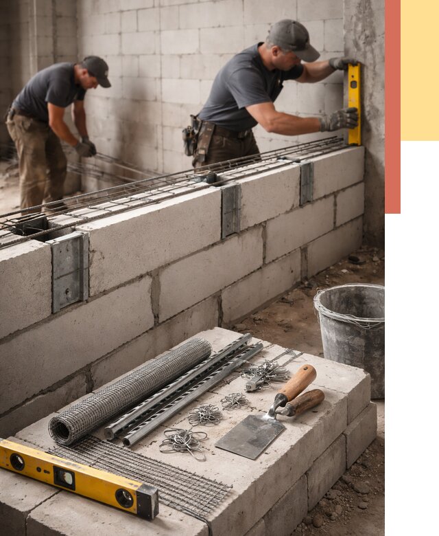Армирование кладки перегородок в Нижневартовске от 777 руб. под ключ | ОТДЕЛОЧНИК-Нжт