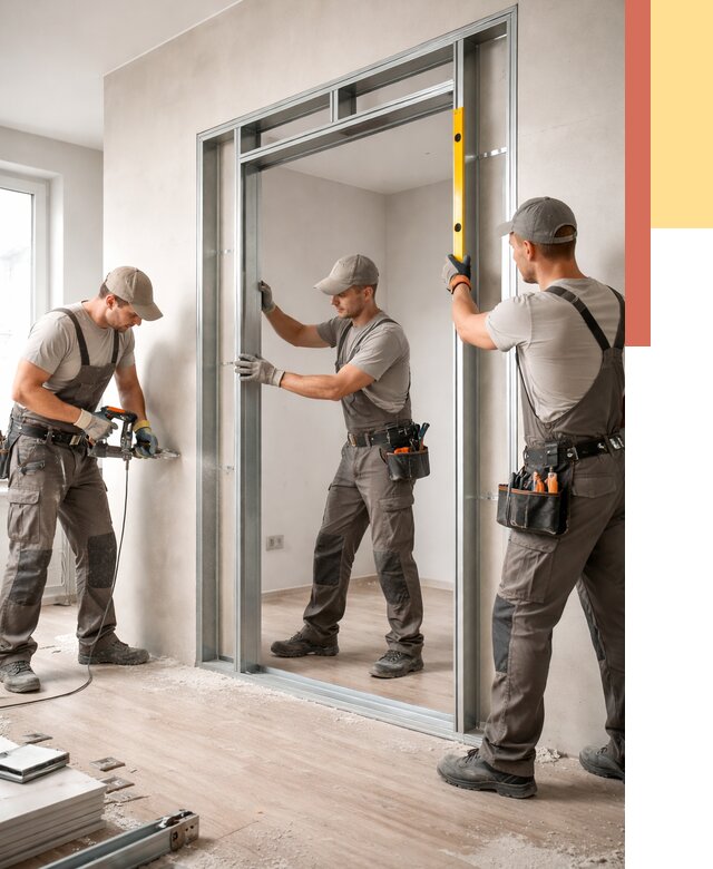 Устройство дверного проема в перегородке в Нижневартовске от 4662 руб. под ключ | ОТДЕЛОЧНИК-Нжт