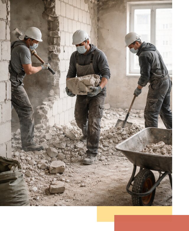 Демонтаж блочных перегородок в Нижневартовске быстро и аккуратно