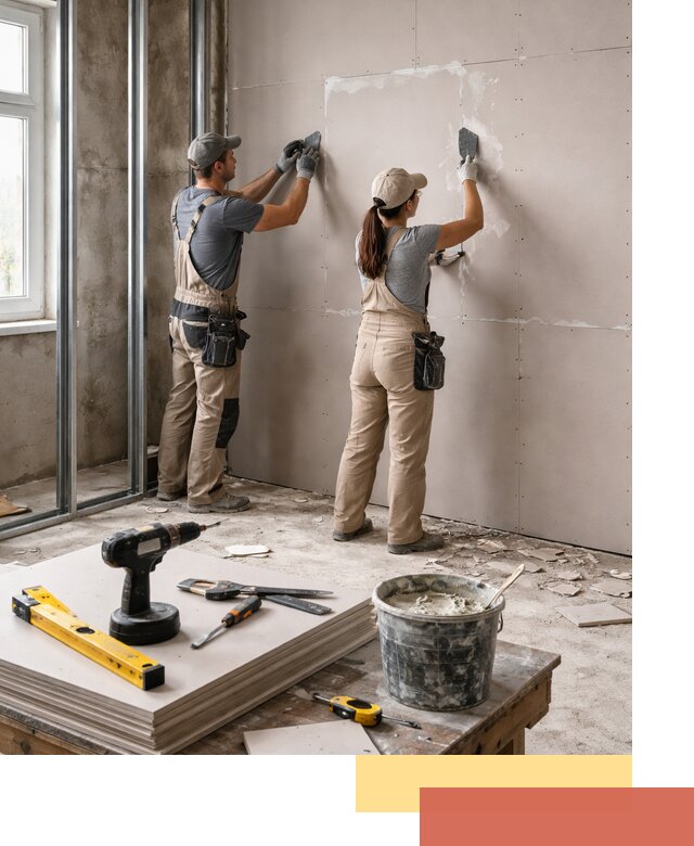 Монтаж двухслойной перегородки из гипсокартона в Нижневартовске