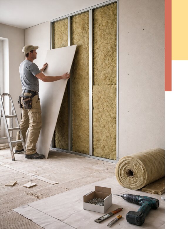 Перегородка из гипсокартона с шумоизоляцией в Нижневартовске от 3232 руб. | ОТДЕЛОЧНИК-Нжт