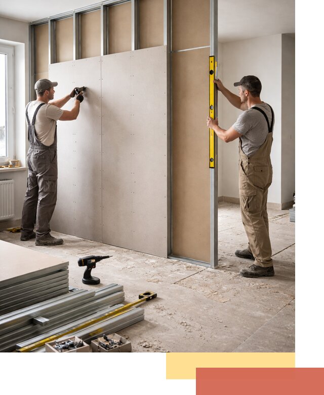 Зонирующая перегородка из гипсокартона под ключ в Нижневартовске