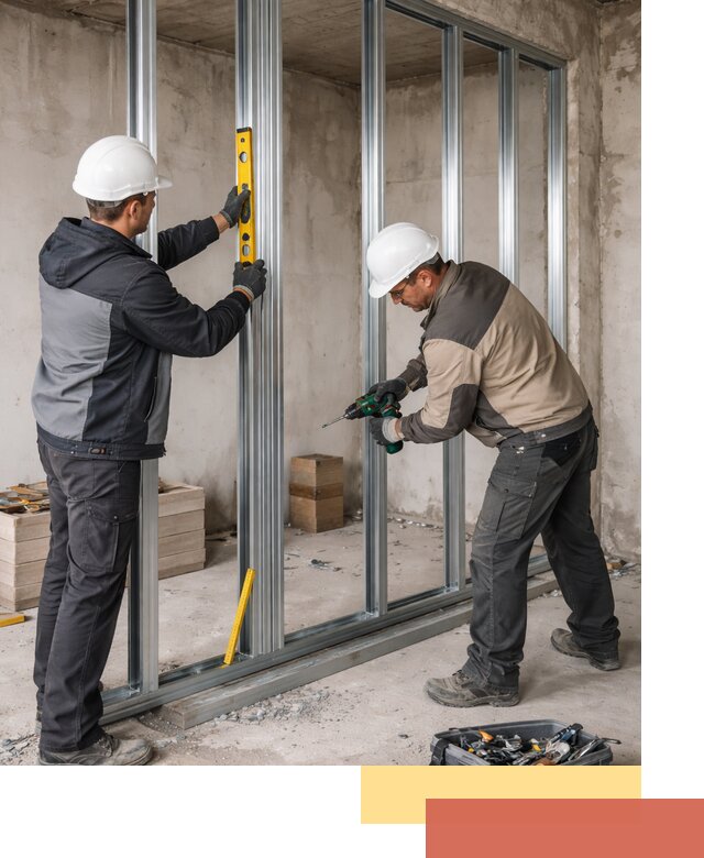 Монтаж каркаса перегородки из профиля в Нижневартовске