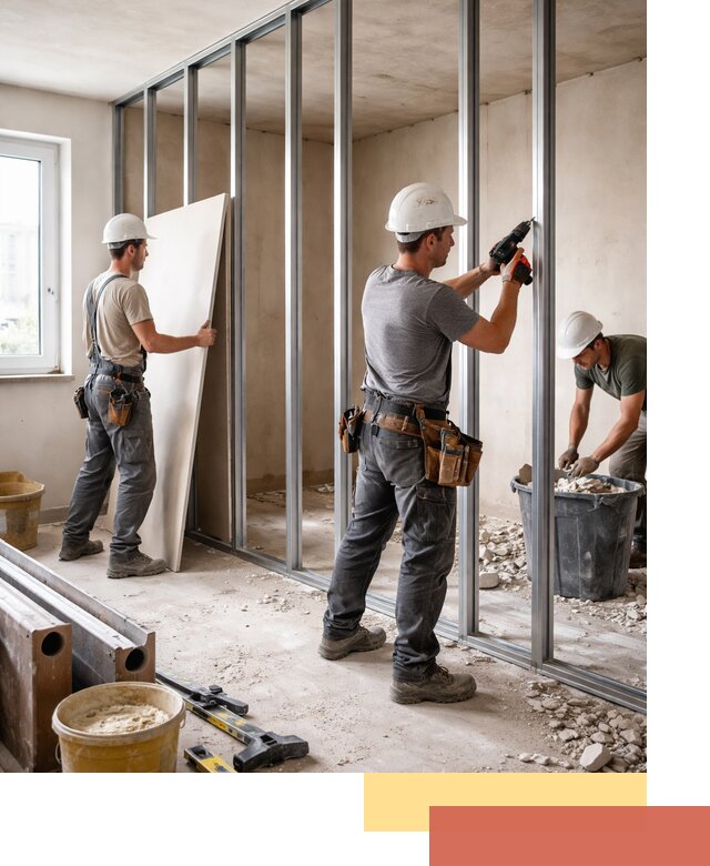 Перенос гипсокартонной перегородки в Нижневартовске профессионально и быстро