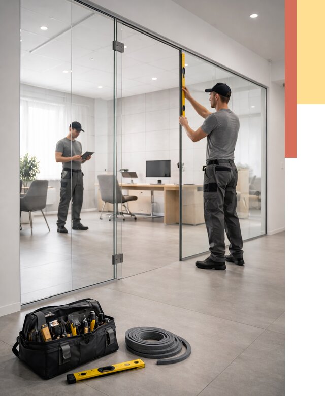 Цельностеклянные перегородки под ключ в Нижневартовске от 9842 руб. — монтаж и цены | ОТДЕЛОЧНИК-Нжт