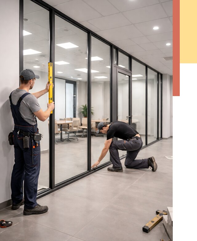 Каркасные стеклянные перегородки в Нижневартовске под ключ от 9531 руб. | ОТДЕЛОЧНИК-Нжт